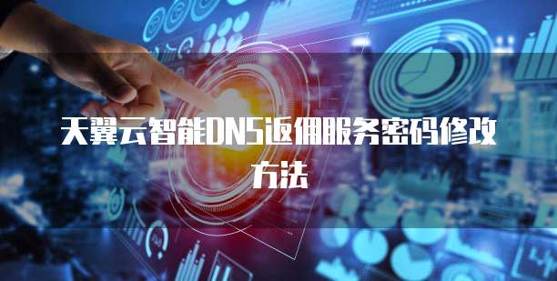 天翼云智能DNS返佣服务密码修改方法