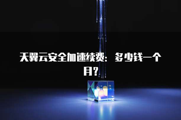 天翼云安全加速续费:多少钱一个月?