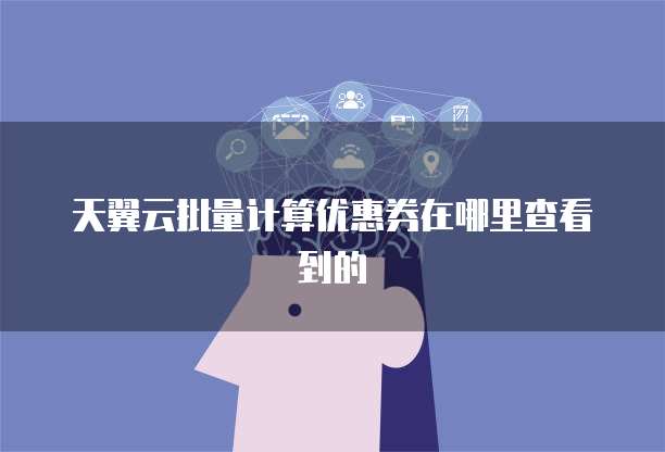 天翼云批量计算优惠券在哪里查看到的