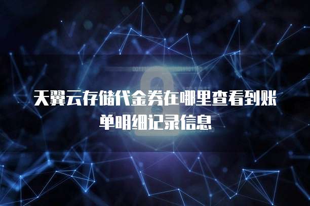 天翼云存储代金券在哪里查看到账单明细记录信息