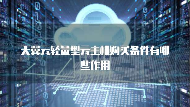 天翼云轻量型云主机购买条件有哪些作用