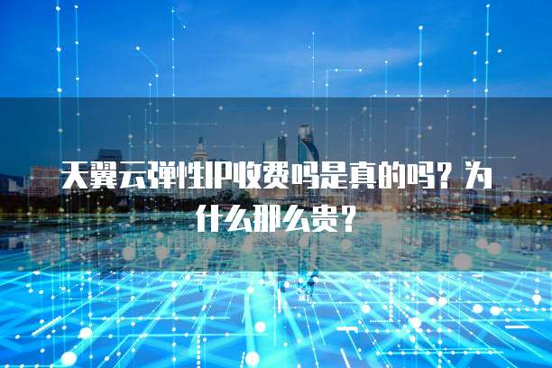 天翼云弹性IP收费吗是真的吗?为什么那么贵?