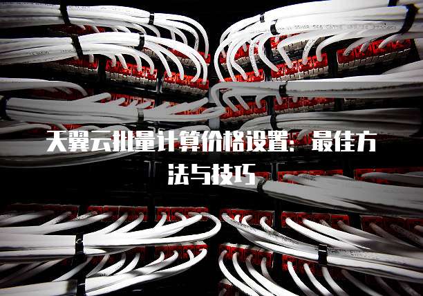 天翼云批量计算价格设置：最佳方法与技巧