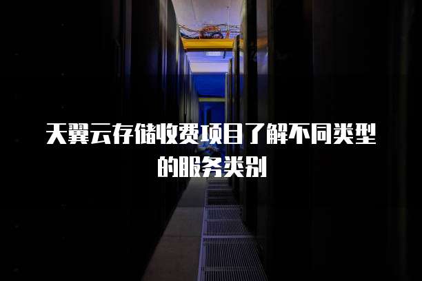 天翼云存储收费项目了解不同类型的服务类别