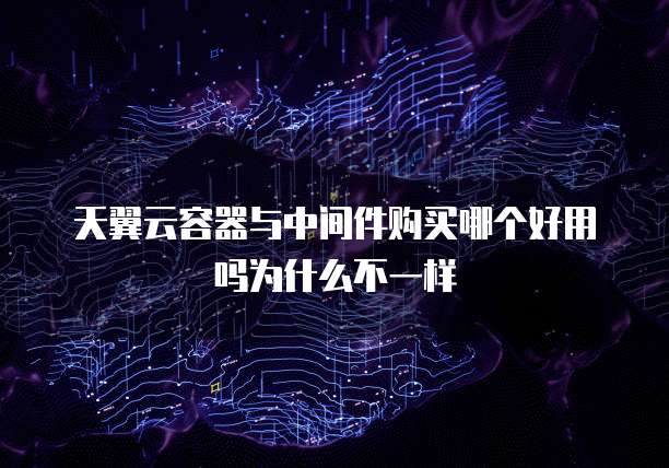 天翼云容器与中间件购买哪个好用吗为什么不一样
