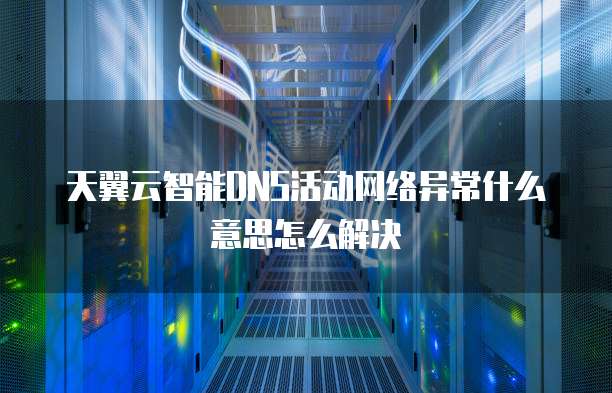 天翼云智能DNS活动网络异常什么意思怎么解决