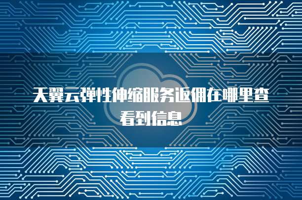 天翼云弹性伸缩服务返佣在哪里查看到信息