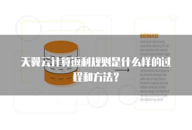 天翼云计算返利规则是什么样的过程和方法?