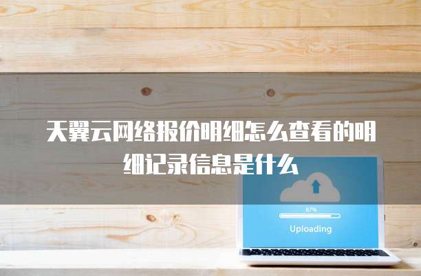 天翼云网络报价明细怎么查看的明细记录信息是什么