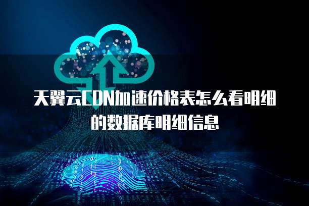 天翼云CDN加速价格表怎么看明细的数据库明细信息