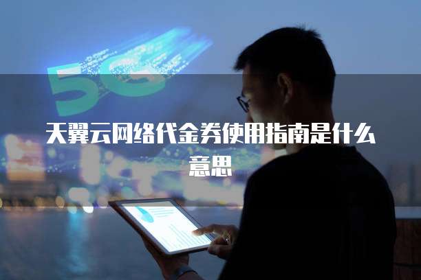 天翼云网络代金券使用指南是什么意思