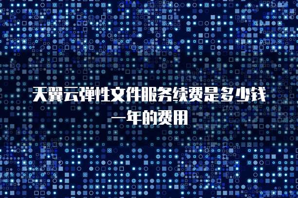 天翼云弹性文件服务续费是多少钱一年的费用