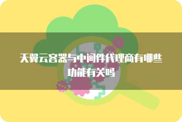 天翼云容器与中间件代理商有哪些功能有关吗