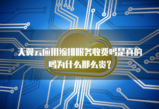天翼云应用编排服务收费吗是真的吗为什么那么贵?