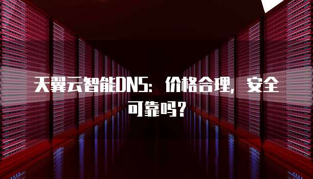 天翼云智能DNS：价格合理，安全可靠吗？