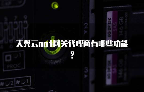 天翼云nat网关代理商有哪些功能?
