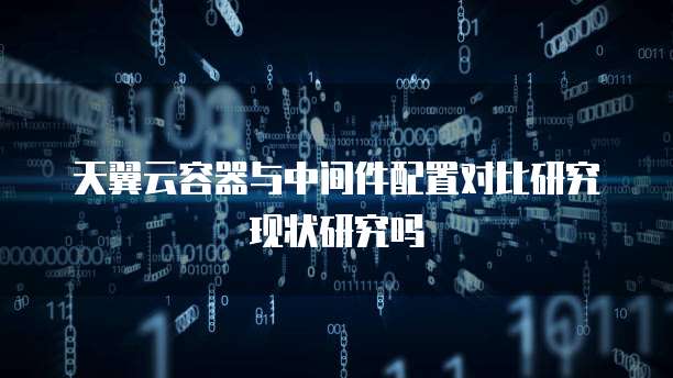 天翼云容器与中间件配置对比研究现状研究吗
