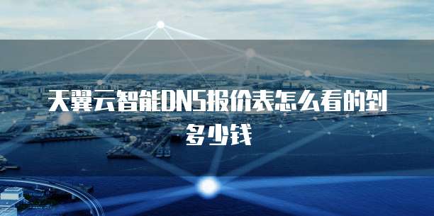 天翼云智能DNS报价表怎么看的到多少钱