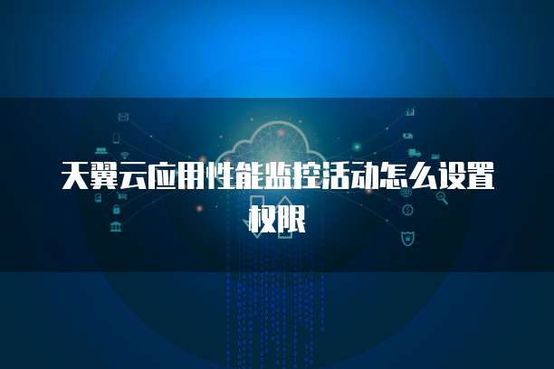 天翼云应用性能监控活动怎么设置权限