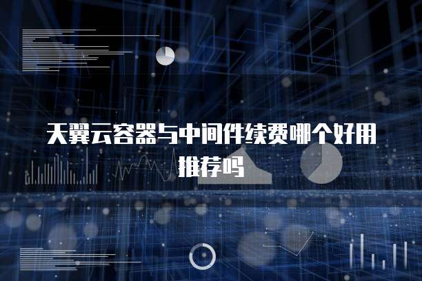 天翼云容器与中间件续费哪个好用推荐吗