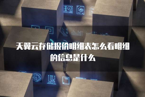 天翼云存储报价明细表怎么看明细的信息是什么