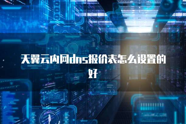 天翼云内网dns报价表怎么设置的好