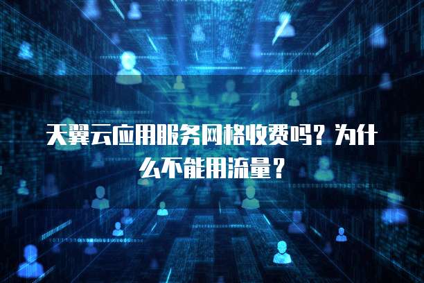 天翼云应用服务网格收费吗?为什么不能用流量?