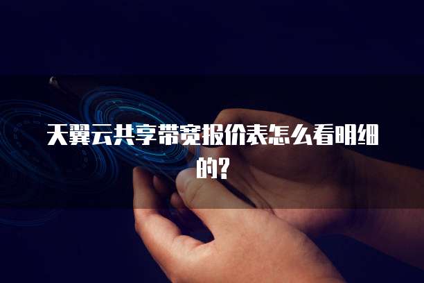 天翼云共享带宽报价表怎么看明细的?