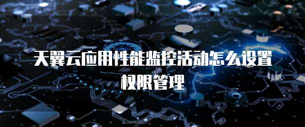 天翼云应用性能监控活动怎么设置权限管理