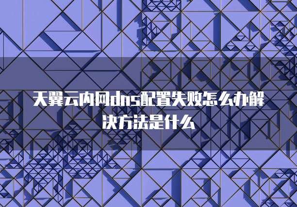 天翼云内网dns配置失败怎么办解决方法是什么