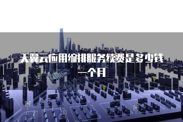 天翼云应用编排服务续费是多少钱一个月
