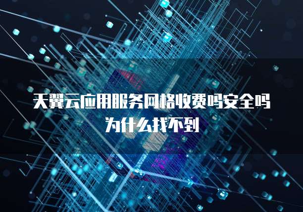 天翼云应用服务网格收费吗安全吗为什么找不到