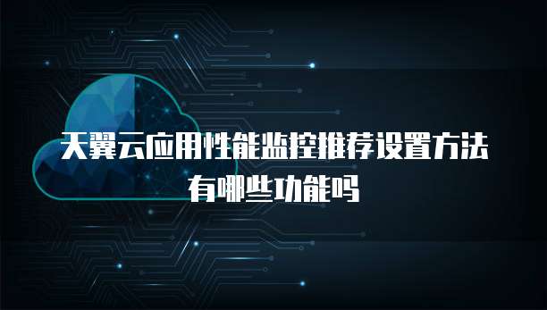 天翼云应用性能监控推荐设置方法有哪些功能吗