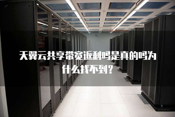 天翼云共享带宽返利吗是真的吗为什么找不到?