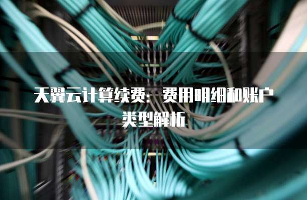 天翼云计算续费:费用明细和账户类型解析