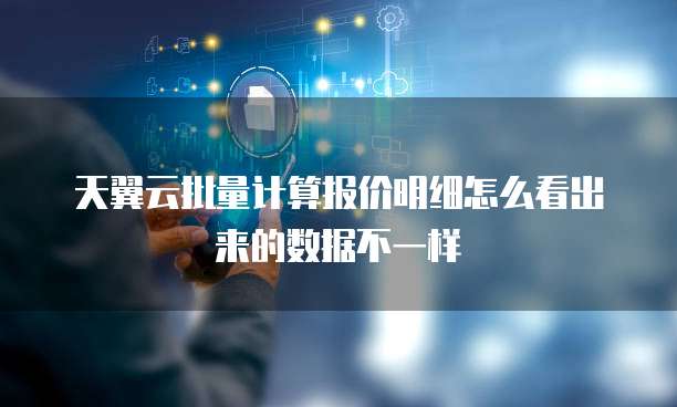 天翼云批量计算报价明细怎么看出来的数据不一样