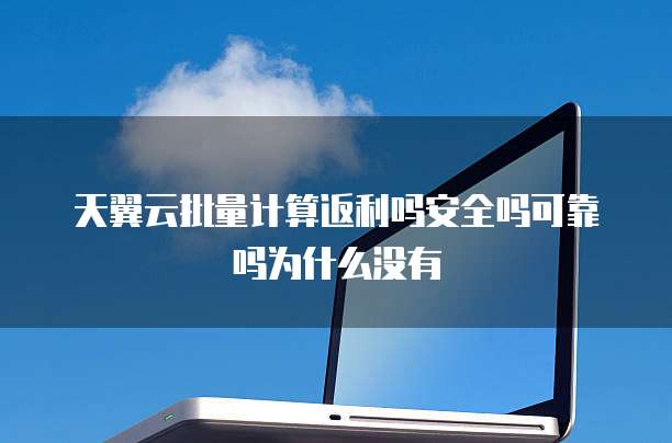 天翼云批量计算返利吗安全吗可靠吗为什么没有