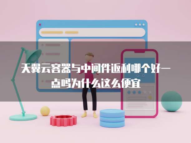 天翼云容器与中间件返利哪个好一点吗为什么这么便宜