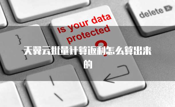 天翼云批量计算返利怎么算出来的