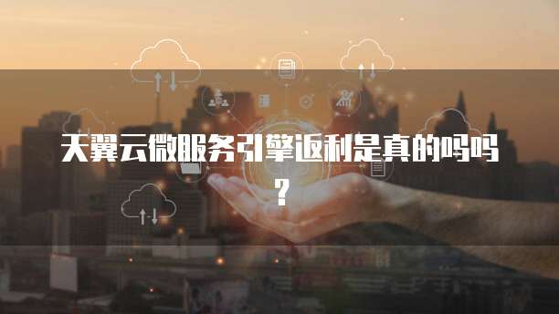 天翼云微服务引擎返利是真的吗吗?