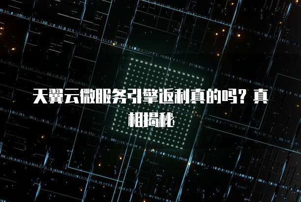天翼云微服务引擎返利真的吗?真相揭秘