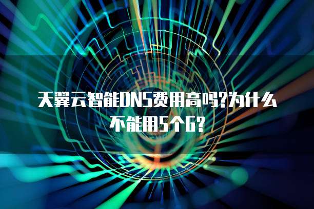 天翼云智能DNS费用高吗?为什么不能用5个G?