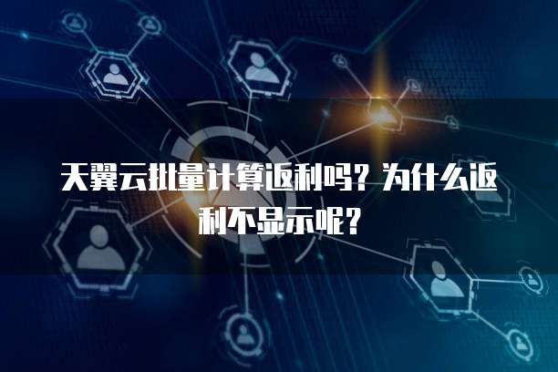 天翼云批量计算返利吗?为什么返利不显示呢?
