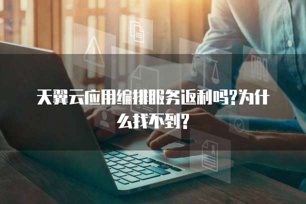 天翼云应用编排服务返利吗?为什么找不到?