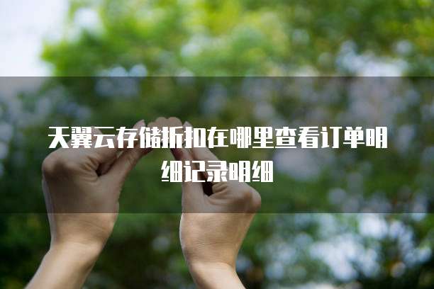 天翼云存储折扣在哪里查看订单明细记录明细