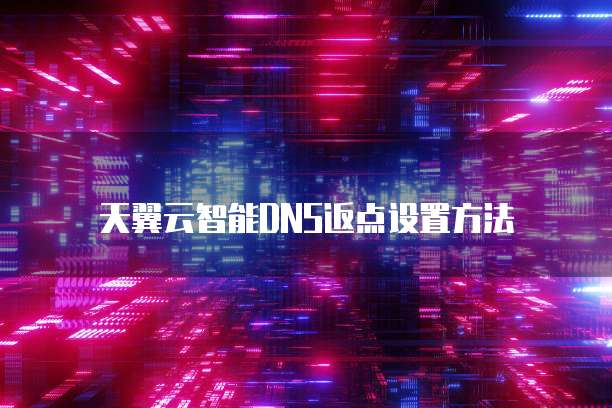 天翼云智能DNS返点设置方法