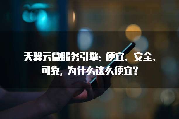 天翼云微服务引擎: 便宜、安全、可靠, 为什么这么便宜?