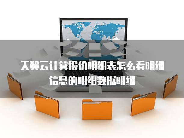 天翼云计算报价明细表怎么看明细信息的明细数据明细