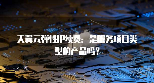 天翼云弹性IP续费:是服务项目类型的产品吗?