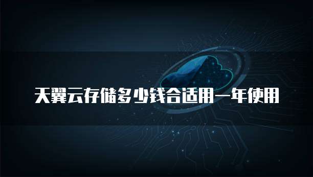天翼云存储多少钱合适用一年使用